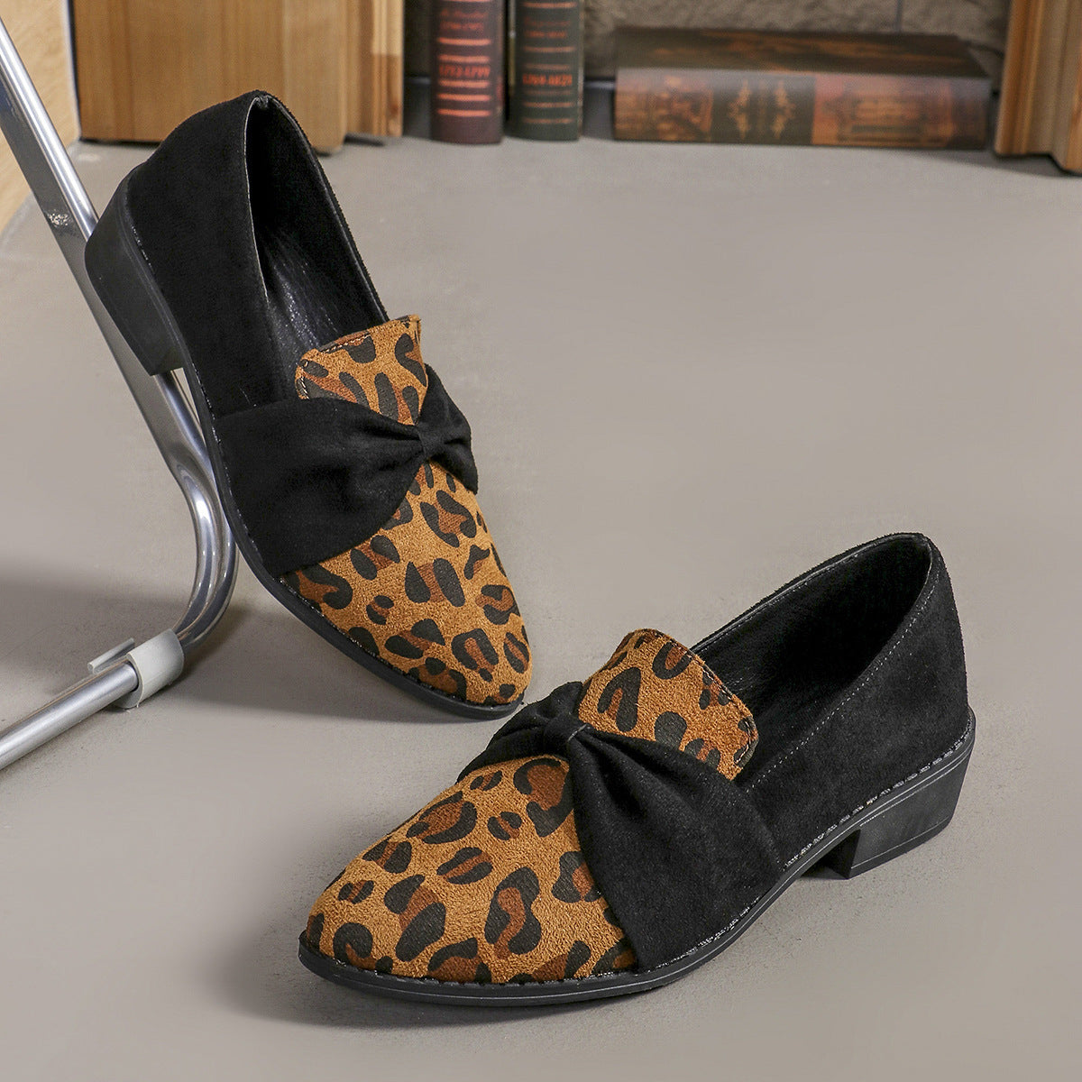 Bow Leopard Print Casual Pumps Women