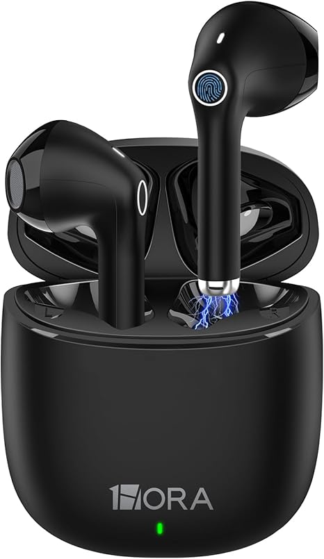 1 Hour Wireless Bluetooth 5.3 Headphones, Sports Headphones with Deep Bass, Premium Sound with Charging Case, Compatible with iPhone, Android Smartphone, Tablet, Computer