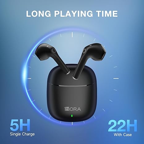 1 Hour Wireless Bluetooth 5.3 Headphones, Sports Headphones with Deep Bass, Premium Sound with Charging Case, Compatible with iPhone, Android Smartphone, Tablet, Computer