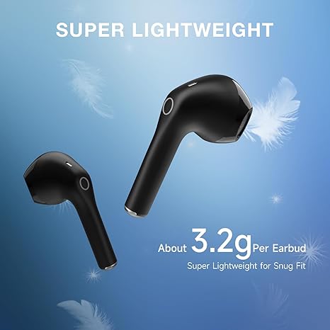 1 Hour Wireless Bluetooth 5.3 Headphones, Sports Headphones with Deep Bass, Premium Sound with Charging Case, Compatible with iPhone, Android Smartphone, Tablet, Computer