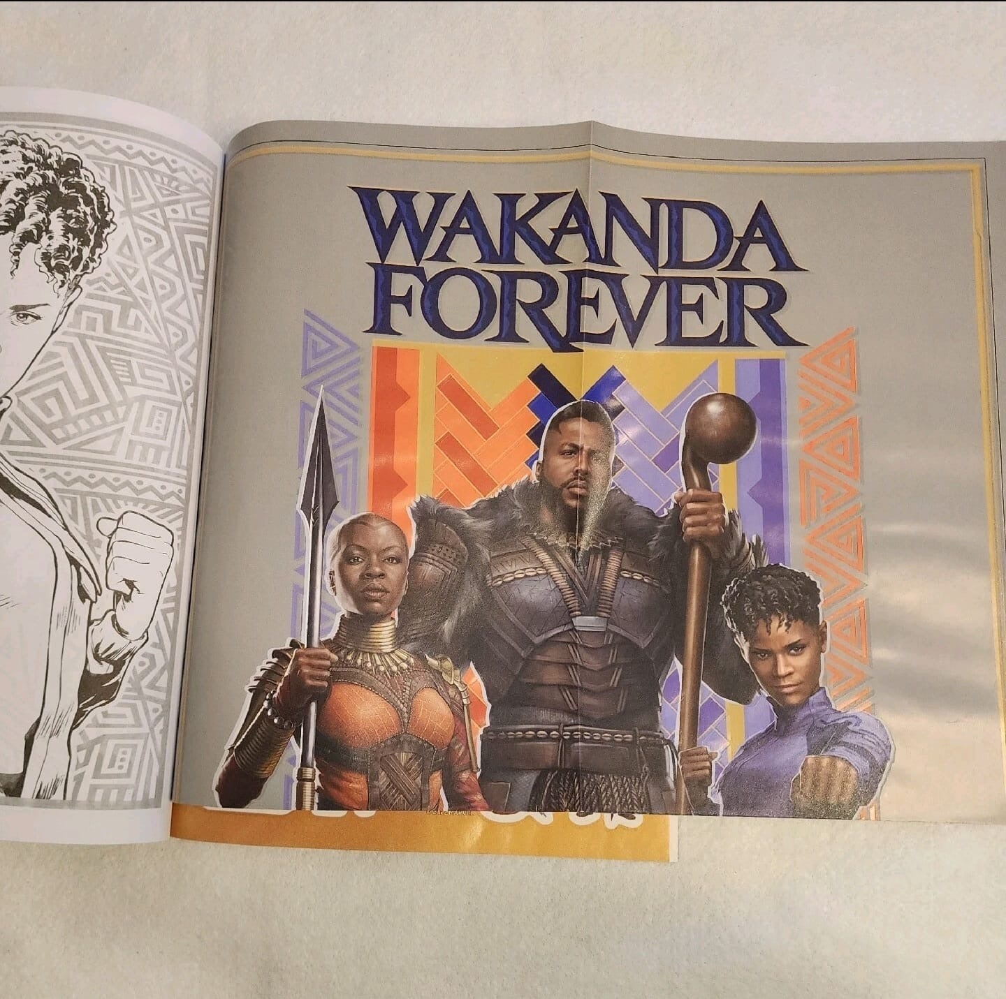 MARVEL WAKANDA FOREVER  COLORING/ACTIVITY BOOK w/GLOW-IN-THE-DARK POSTER/STICKER