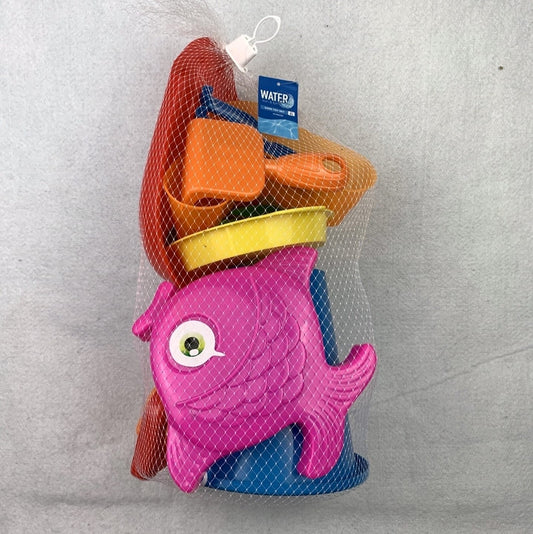 Water Sun & Fun Fish and Crab Sand Toy Set 10 Pieces Kids 2+ New