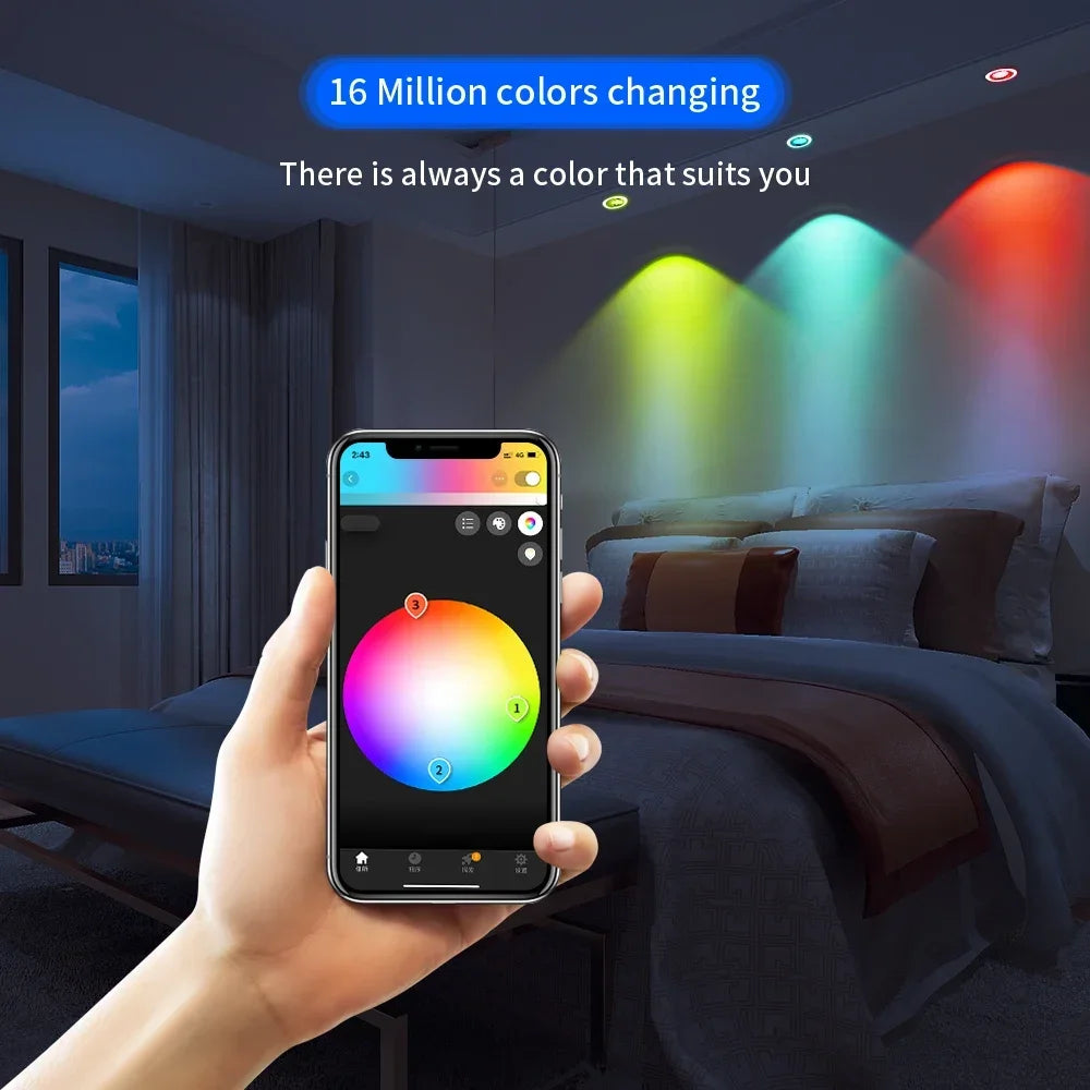 GLEDOPTO ZigBee3.0 6W 12W 3.5 Inch RGBCCT LED Downlight CRI 90+ Ceiling Recessed Light App Voice Alexa ZigBee2mqtt Conbee2 Tuya