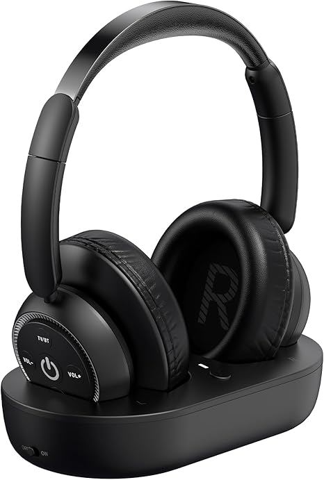 ROSIDA Wireless TV Watching Headphones, Wireless Headphones for Seniors with Transmitter Charging Base, Bluetooth Headphones for TV, No Audio Delay, Gift for Senior