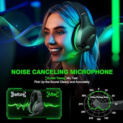 X3 Wireless Gaming Headset for Xbox Series X|S, PS5, PC, Mac, Switch, Bluetooth Headset with Noise Canceling Microphone, 60 Hour Playback Time, Low