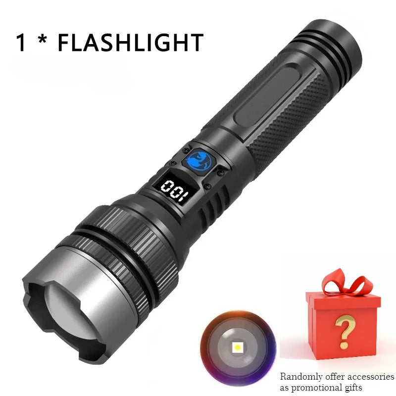 Ultra-Bright Rechargeable Flashlight, Compact & Lightweight Torch for Camping Hiking Fishing Outdoor Emergency  Lighting