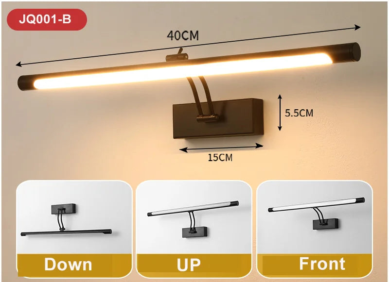 Mirror Wall Lamps Bathroom Wall Lights Toilet Wall Mounted Lighting Fixtures Sconces Showroom Cabinet Golden Wall Lighting