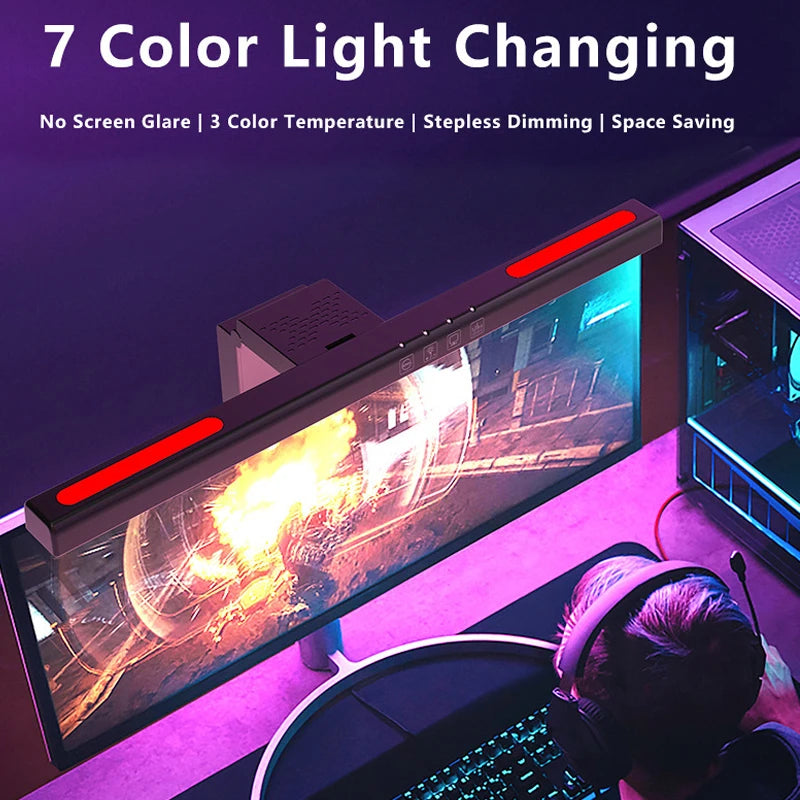 Computer Monitor Ambient Light PC RGB Background Office Desk Lamp USB Dimming Screen Hanging Lights Curved Screen Game Light Bar