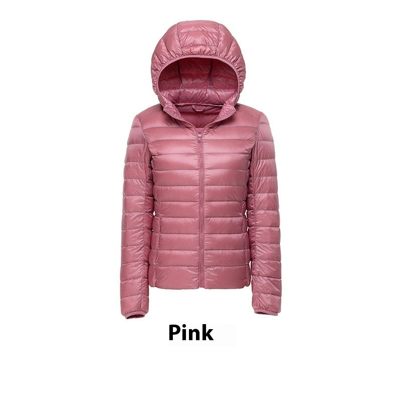 Women's Short Slim-fit Lightweight Thin Loose Hooded Coat