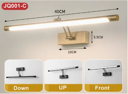 Mirror Wall Lamps Bathroom Wall Lights Toilet Wall Mounted Lighting Fixtures Sconces Showroom Cabinet Golden Wall Lighting