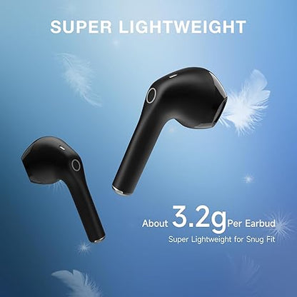 1 Hour Wireless Bluetooth 5.3 Headphones, Sports Headphones with Deep Bass, Premium Sound with Charging Case, Compatible with iPhone, Android Smartphone, Tablet, Computer