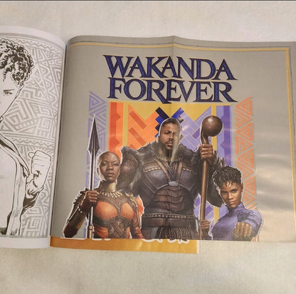MARVEL WAKANDA FOREVER  COLORING/ACTIVITY BOOK w/GLOW-IN-THE-DARK POSTER/STICKER