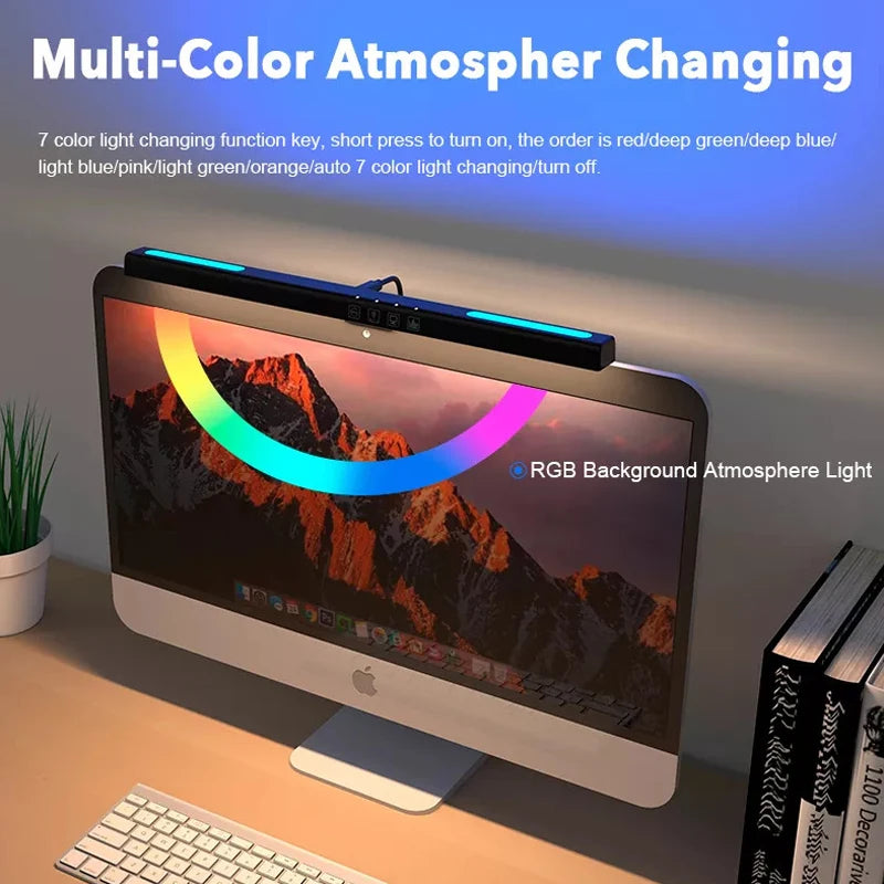 Computer Monitor Ambient Light PC RGB Background Office Desk Lamp USB Dimming Screen Hanging Lights Curved Screen Game Light Bar