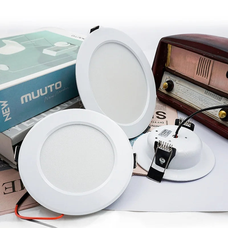 1-10Pcs LED Downlight Recessed Round Ceiling 220V 3W 5W 7W 9W 12W 15W Bedroom Kitchen Home Decor Lighting Spotlight Panel Lights