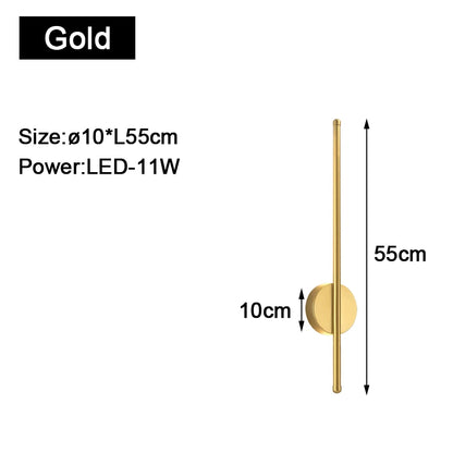 Long Strip LED Wall Lights Fxitures for Bedroom Living Indoor Lighting LED Wall Lamps Wall Sconce for Aisle Entrance Black Gold