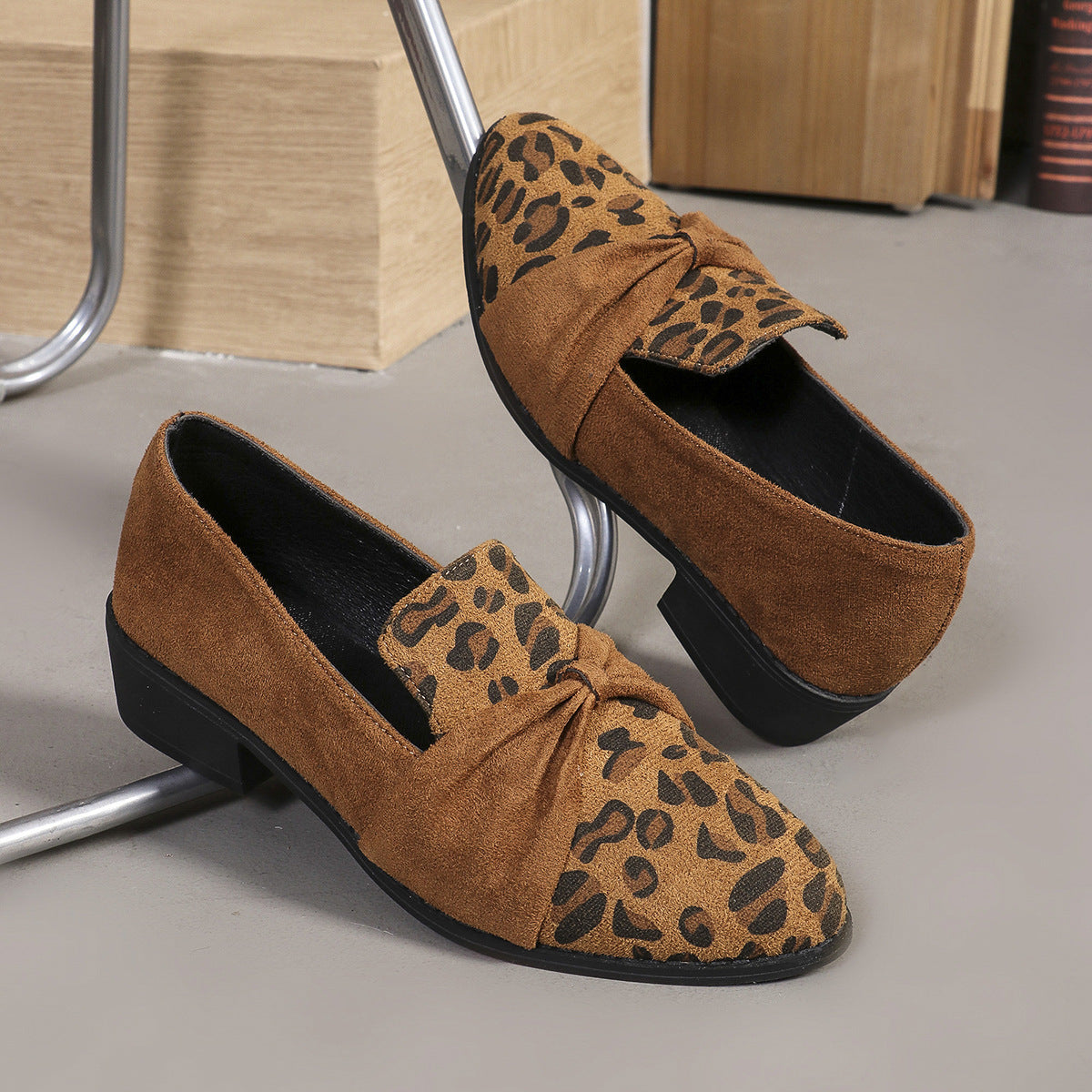 Bow Leopard Print Casual Pumps Women