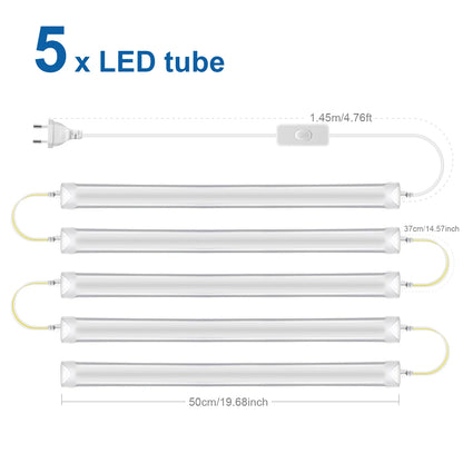 T8 50cm Series Connection LED Under Cabinet Light Bar 1-6Pcs 25W LED Light Tube Bulb for Kitchen,Wall,Garage Ceiling Decor Light