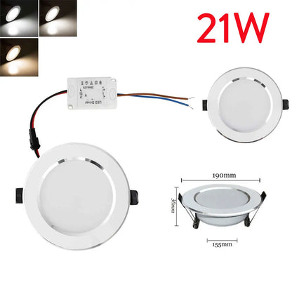 10pcs/lot Led Downlights 21W 18W 15W 12W 9W 7W 5W 3W 110V 220V Ceiling Downlight Lamps Leds Ceiling Lamp Home Indoor Lighting