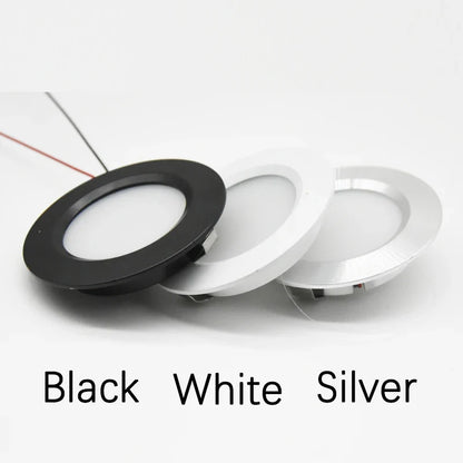 LED DC12V Mini LED Spotlight 3W Round Ultra Slim Dimmable Indoor Recessed Ceiling Downlight Cabinet Showcase Boat Lighting