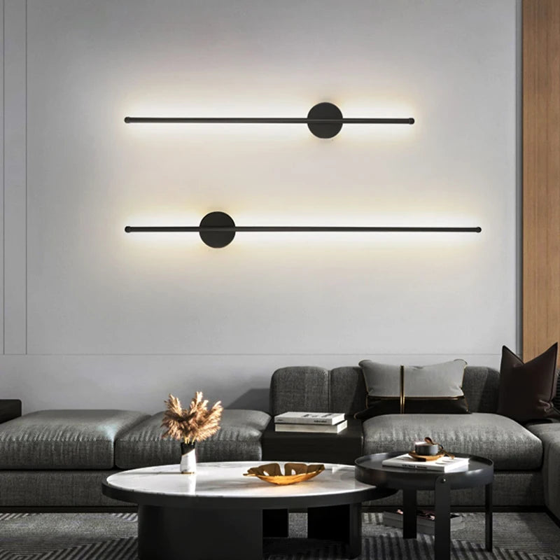 Long Strip LED Wall Lights Fxitures for Bedroom Living Indoor Lighting LED Wall Lamps Wall Sconce for Aisle Entrance Black Gold