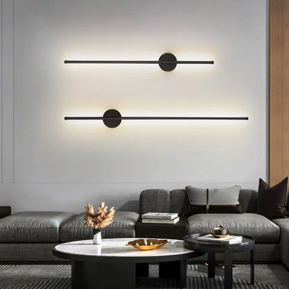 Long Strip LED Wall Lights Fxitures for Bedroom Living Indoor Lighting LED Wall Lamps Wall Sconce for Aisle Entrance Black Gold