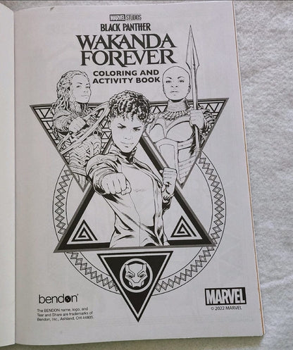 MARVEL WAKANDA FOREVER  COLORING/ACTIVITY BOOK w/GLOW-IN-THE-DARK POSTER/STICKER