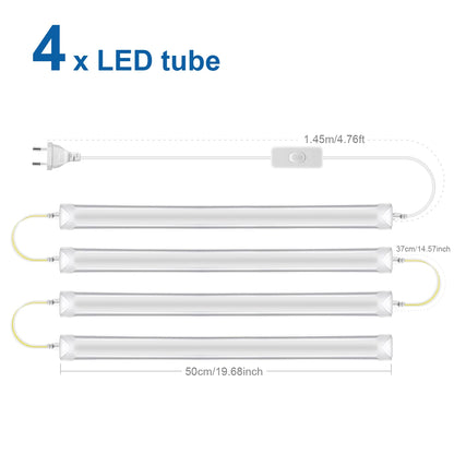 T8 50cm Series Connection LED Under Cabinet Light Bar 1-6Pcs 25W LED Light Tube Bulb for Kitchen,Wall,Garage Ceiling Decor Light