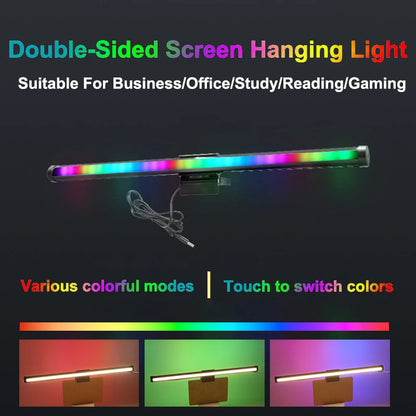 30CM Screen Hanging Lights Monitor Light Bar LED Computer RGB Atmosphere Table Lamp for Work Study Read Gaming Stepless Dimmable