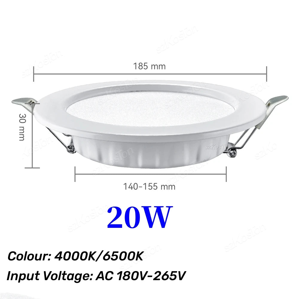 LED Downlight  AC 220V Recessed LED Ceiling Lamp Round Decoration  5W 7W 9W 12W 20W LED Spot Down Lighting 4000K/6500K