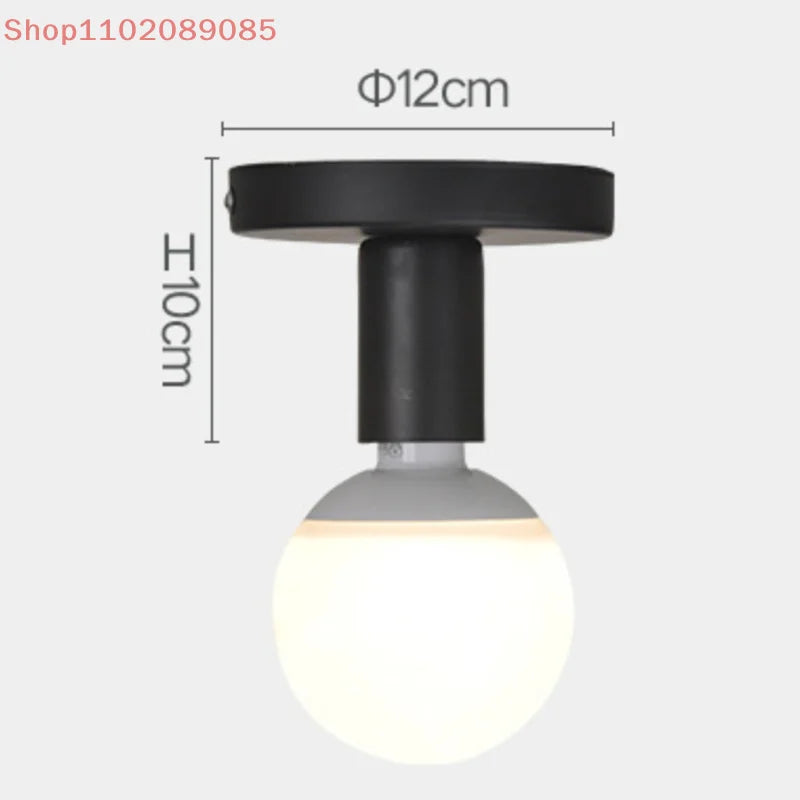 1 Set Ceiling Lamp Wall Lamp Holder Modern Nordic Retro Iron Lamp Decor For Living Room Bedroom Bathroom E27 Lamp Base