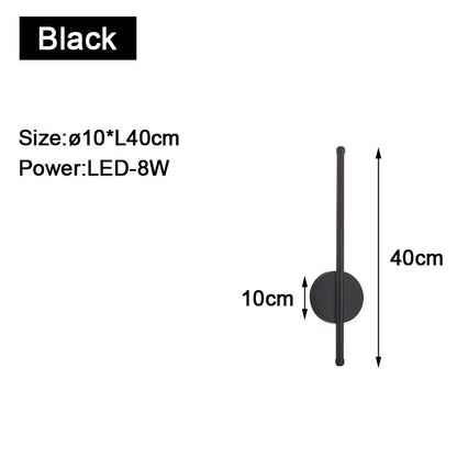 Long Strip LED Wall Lights Fxitures for Bedroom Living Indoor Lighting LED Wall Lamps Wall Sconce for Aisle Entrance Black Gold