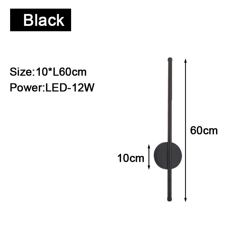 Long Strip LED Wall Lights Fxitures for Bedroom Living Indoor Lighting LED Wall Lamps Wall Sconce for Aisle Entrance Black Gold