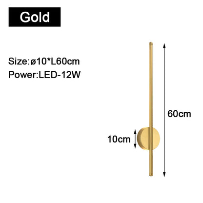 Long Strip LED Wall Lights Fxitures for Bedroom Living Indoor Lighting LED Wall Lamps Wall Sconce for Aisle Entrance Black Gold