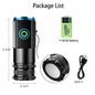 Powerful Mini LED Flashlight Super Bright Aluminium Pocket Torch Rechargeable Waterproof Hiking Camping Flash Light with Magnet