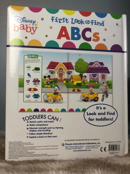 Disney Baby ~ ABCs First Look and Find Padded Board Book