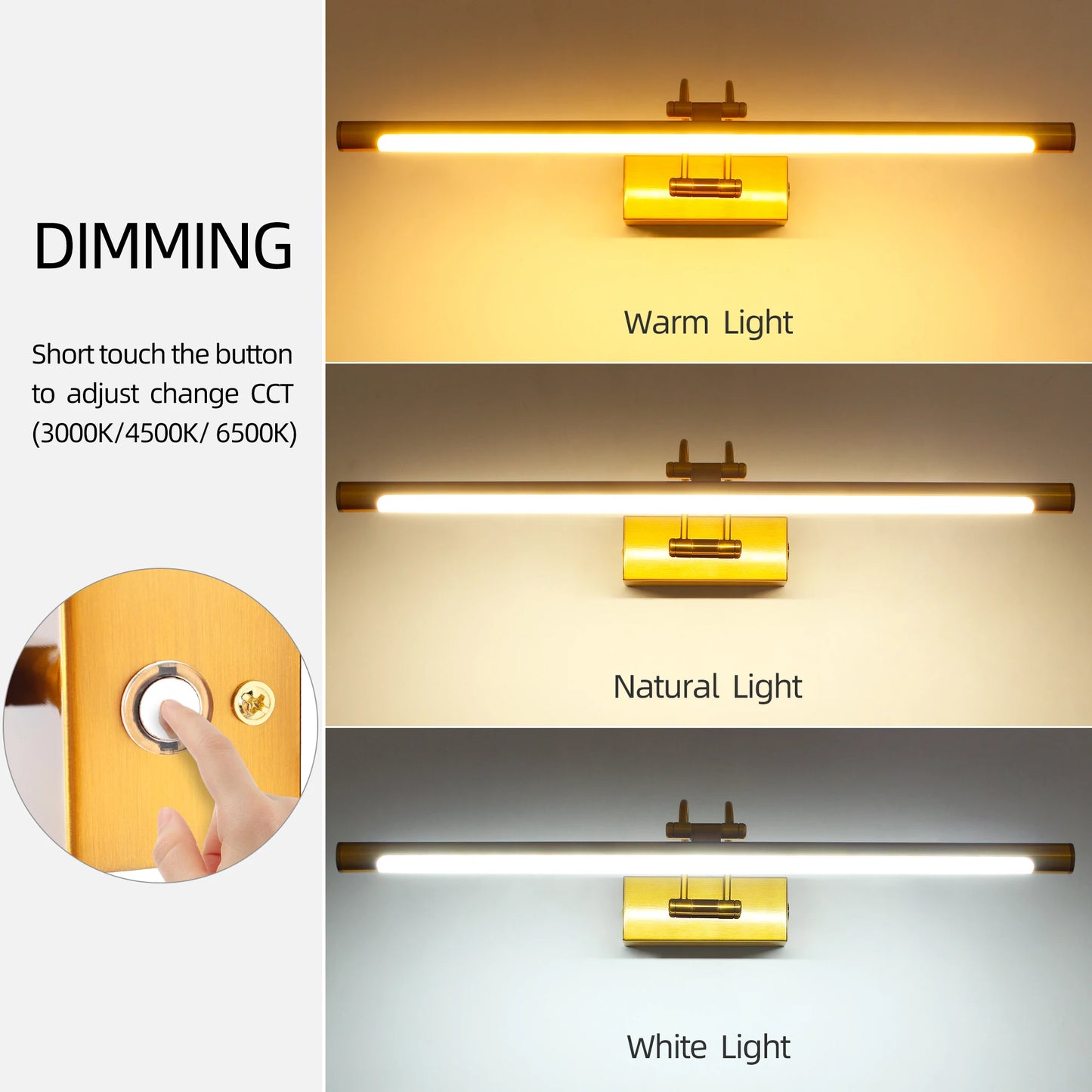 Modern LED Vanity Lights With Switch 12W Toilet Bathroom Waterproof Mirror Lamp Retro Wall Mounted Picture Lighting Fixtures