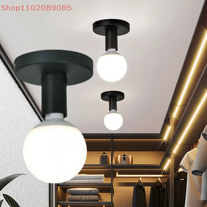 1 Set Ceiling Lamp Wall Lamp Holder Modern Nordic Retro Iron Lamp Decor For Living Room Bedroom Bathroom E27 Lamp Base
