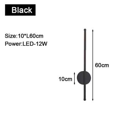 Long Strip LED Wall Lights Fxitures for Bedroom Living Indoor Lighting LED Wall Lamps Wall Sconce for Aisle Entrance Black Gold