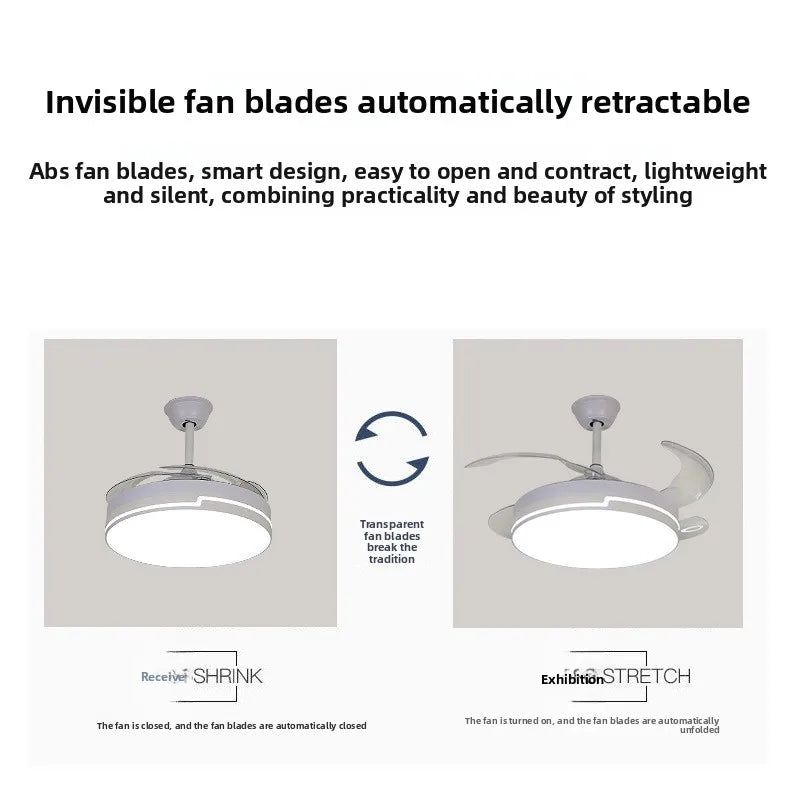 Simple dining room living room fan light bedroom home remote control integrated silent ceiling fan lamp