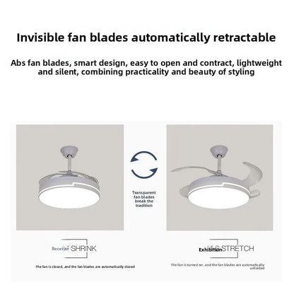 Simple dining room living room fan light bedroom home remote control integrated silent ceiling fan lamp