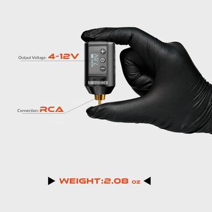 Wireless Tattoo Battery Pack, Rechargeable Cordless Tattoo Power Supply Portable RCA Lithium Battery Pack 1500mAh Capacity with LED Digital Display for Tattoo Pen Rotary Tattoo Machine WB11-A