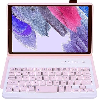 Keyboard Case for Samsung Galaxy Tab A7 Lite 8.7 Inch 2021, Caramel Colored Detachable Wireless Keyboard with Slim Cover for Model SM-T220 T225 T227 (Pink)