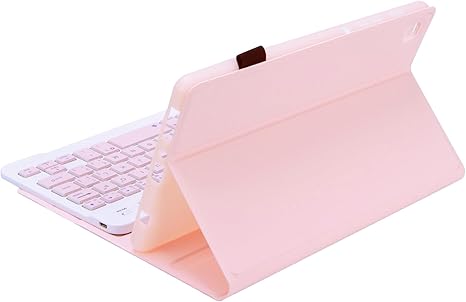 Keyboard Case for Samsung Galaxy Tab A7 Lite 8.7 Inch 2021, Caramel Colored Detachable Wireless Keyboard with Slim Cover for Model SM-T220 T225 T227 (Pink)