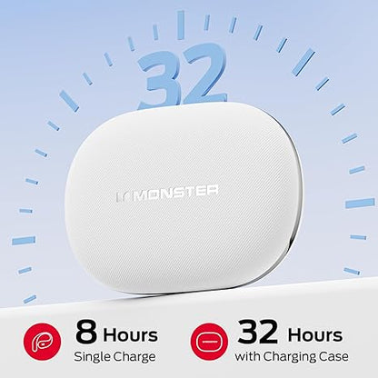 Monster Open Ear AC328 Wireless Headphones, Open Ear Headphones 32 Hours Playback, Lightweight and Comfortable Bluetooth Headphones, Bluetooth 6.0 Headphones with Stereo Sound, Design