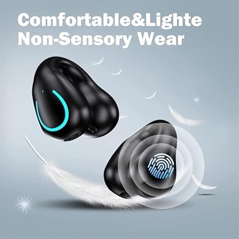 Open Ear Bone Conduction Headphones, Bluetooth 5.3, Wireless Clip Headphones with Digital Display, 40 Hour Playback Charging Case, Sports Headphones with