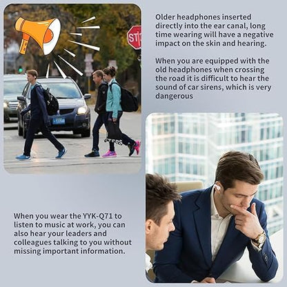 Open Ear Bone Conduction Headphones, Bluetooth 5.3, Wireless Clip Headphones with Digital Display, 40 Hour Playback Charging Case, Sports Headphones with