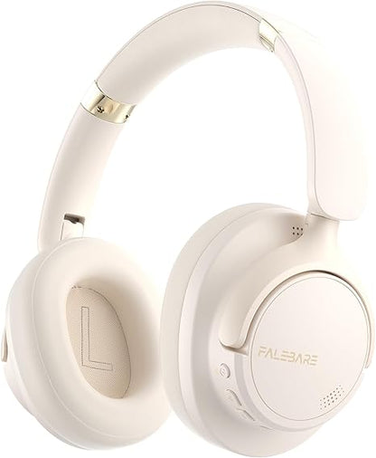 Over-ear Bluetooth headphones, noise-canceling headphones, wireless Bluetooth headphones with microphone, 80-hour playback time, deep bass, adjustment