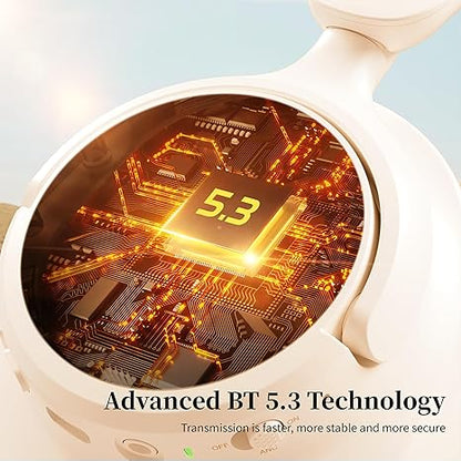 Over-ear Bluetooth headphones, noise-canceling headphones, wireless Bluetooth headphones with microphone, 80-hour playback time, deep bass, adjustment