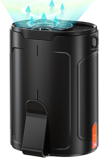 Rechargeable AI 2025 Portable Fan, 4 Speed 6600 RPM Strong Airflow, Personal Waist Fan with Up to 25 Hours Working Time, Hands-Free Hanging Neck Fan