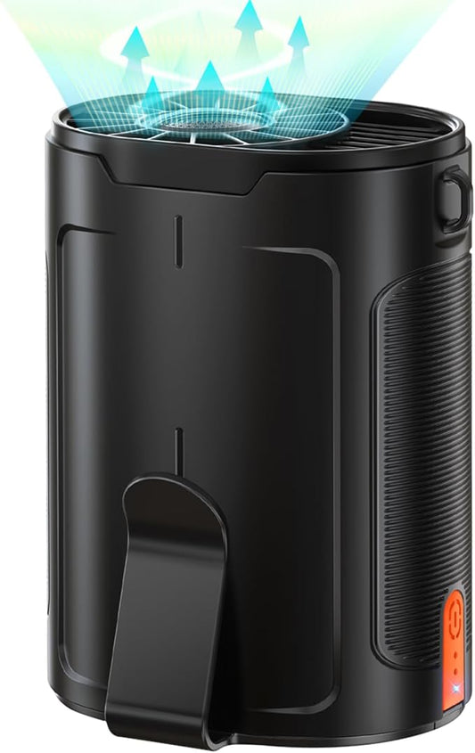 Rechargeable AI 2025 Portable Fan, 4 Speed 6600 RPM Strong Airflow, Personal Waist Fan with Up to 25 Hours Working Time, Hands-Free Hanging Neck Fan